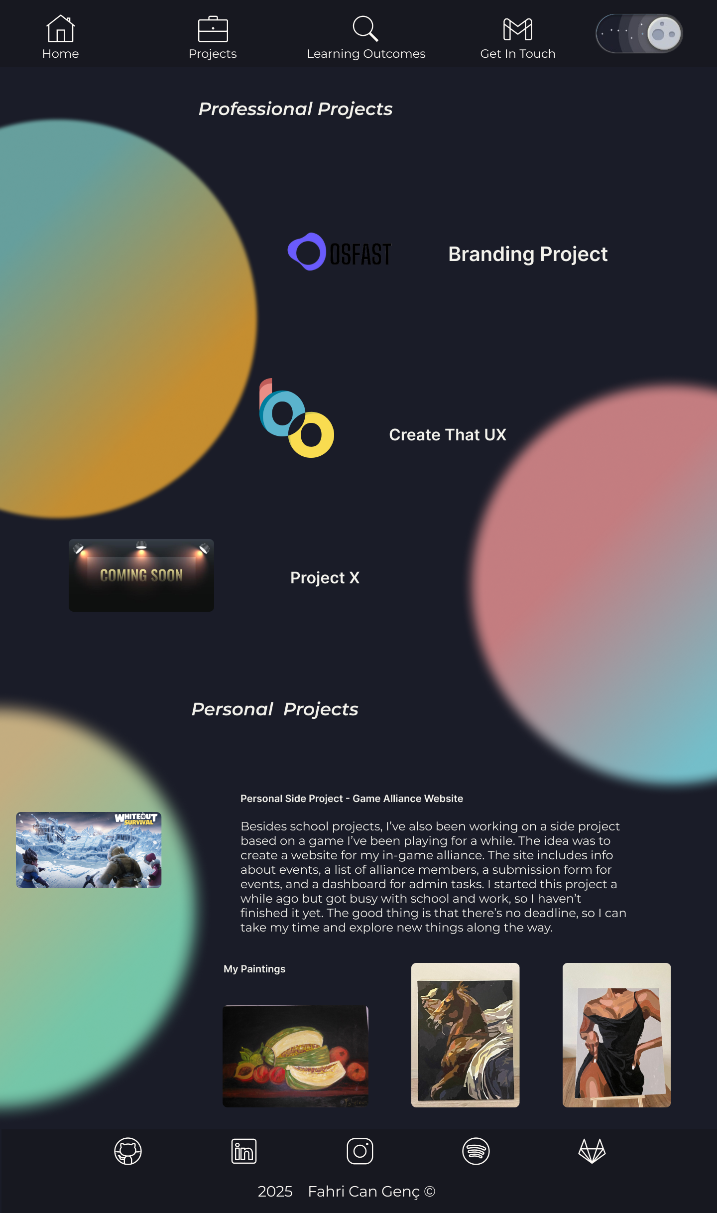 New Portfolio Dark Theme 2